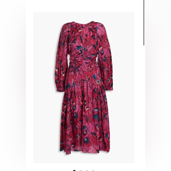 Ulla Johnson Helia Ruched Printed Cotton Midi Dress - Picture 6 of 11